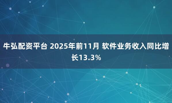 牛弘配资平台 2025年前11月 软件业务收入同比增长13.3%